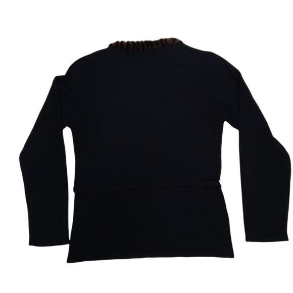 Vintage BONNIE and BILL MINK Trim SILK Blend SWEATER Black Long Sleeve SIZE M - Picture 10 of 10